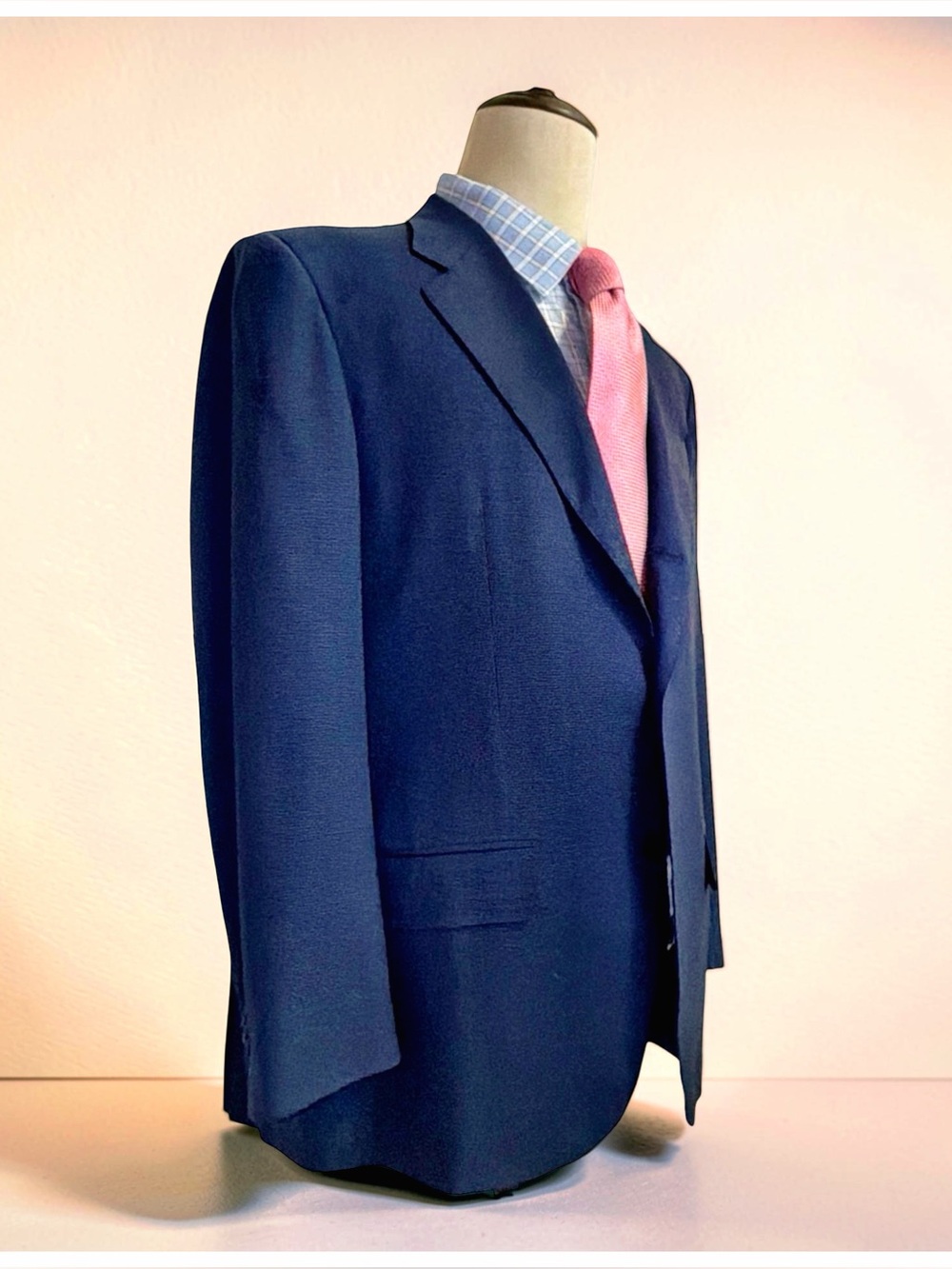 Bijan Men’s Navy Micro-Check Suit | Super 100’s Wool | Luxury Italian Tailoring - Picture 2 of 16